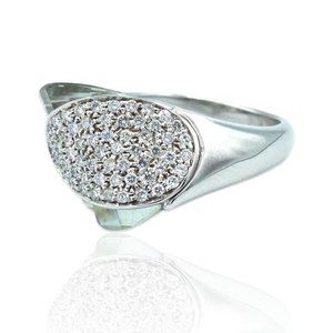 Superoro 18K White Gold Diamond Prasiolite Ring